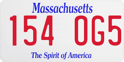MA license plate 154OG5