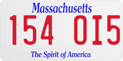 MA license plate 154OI5