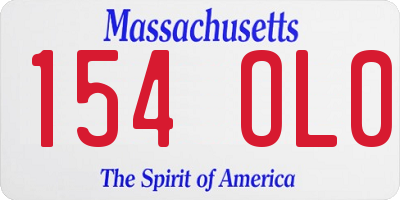 MA license plate 154OL0