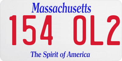 MA license plate 154OL2
