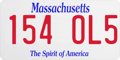 MA license plate 154OL5