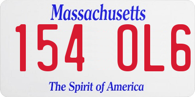 MA license plate 154OL6