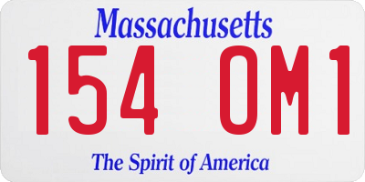 MA license plate 154OM1