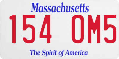 MA license plate 154OM5
