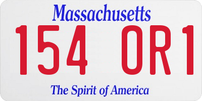 MA license plate 154OR1