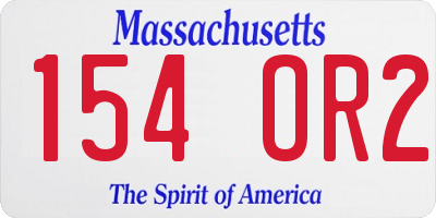 MA license plate 154OR2