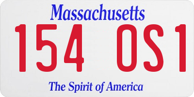 MA license plate 154OS1