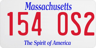 MA license plate 154OS2