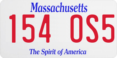 MA license plate 154OS5