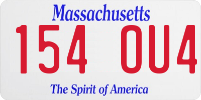 MA license plate 154OU4