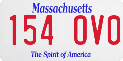 MA license plate 154OV0