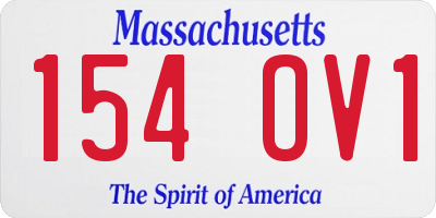 MA license plate 154OV1