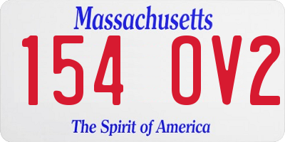 MA license plate 154OV2