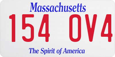 MA license plate 154OV4