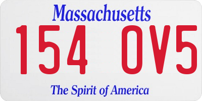 MA license plate 154OV5