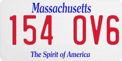 MA license plate 154OV6