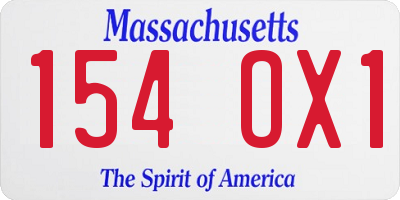 MA license plate 154OX1