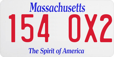 MA license plate 154OX2