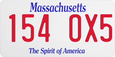 MA license plate 154OX5