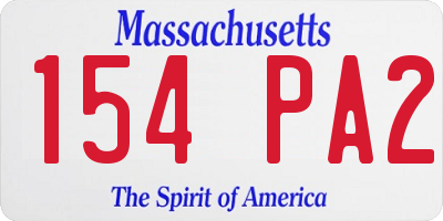 MA license plate 154PA2
