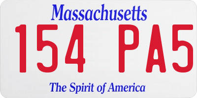 MA license plate 154PA5