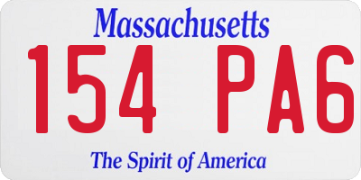 MA license plate 154PA6