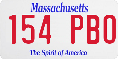 MA license plate 154PB0