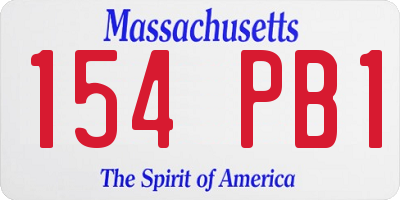 MA license plate 154PB1