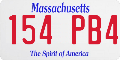 MA license plate 154PB4