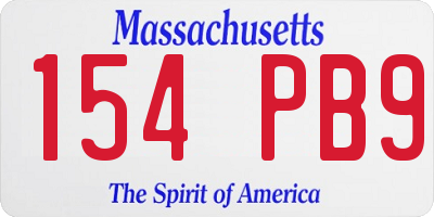 MA license plate 154PB9