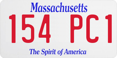 MA license plate 154PC1