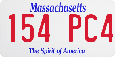 MA license plate 154PC4