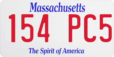 MA license plate 154PC5