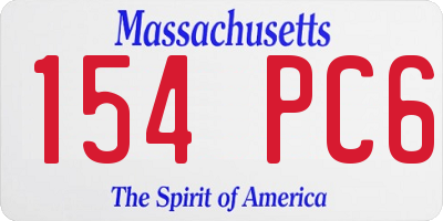 MA license plate 154PC6