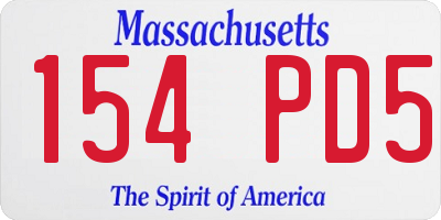 MA license plate 154PD5