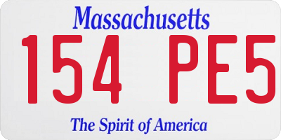 MA license plate 154PE5