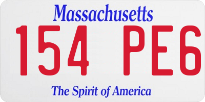 MA license plate 154PE6