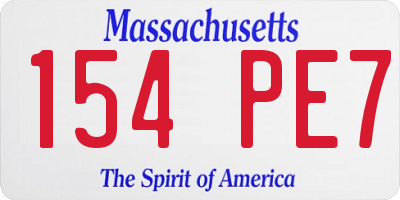 MA license plate 154PE7