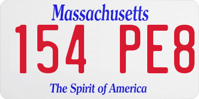 MA license plate 154PE8