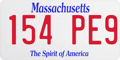 MA license plate 154PE9