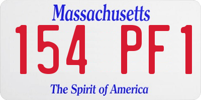 MA license plate 154PF1