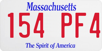 MA license plate 154PF4