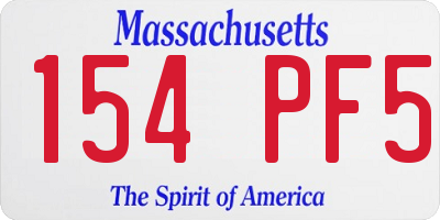 MA license plate 154PF5