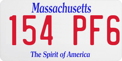 MA license plate 154PF6