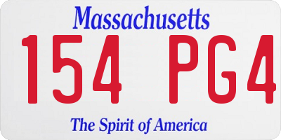 MA license plate 154PG4