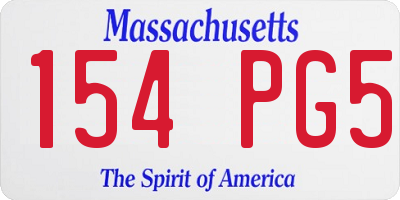MA license plate 154PG5