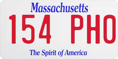 MA license plate 154PH0
