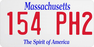 MA license plate 154PH2