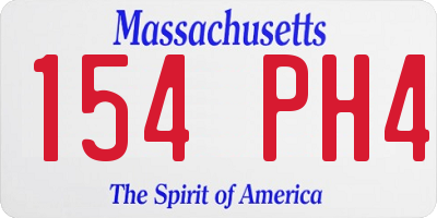 MA license plate 154PH4