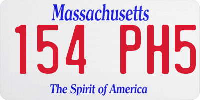 MA license plate 154PH5